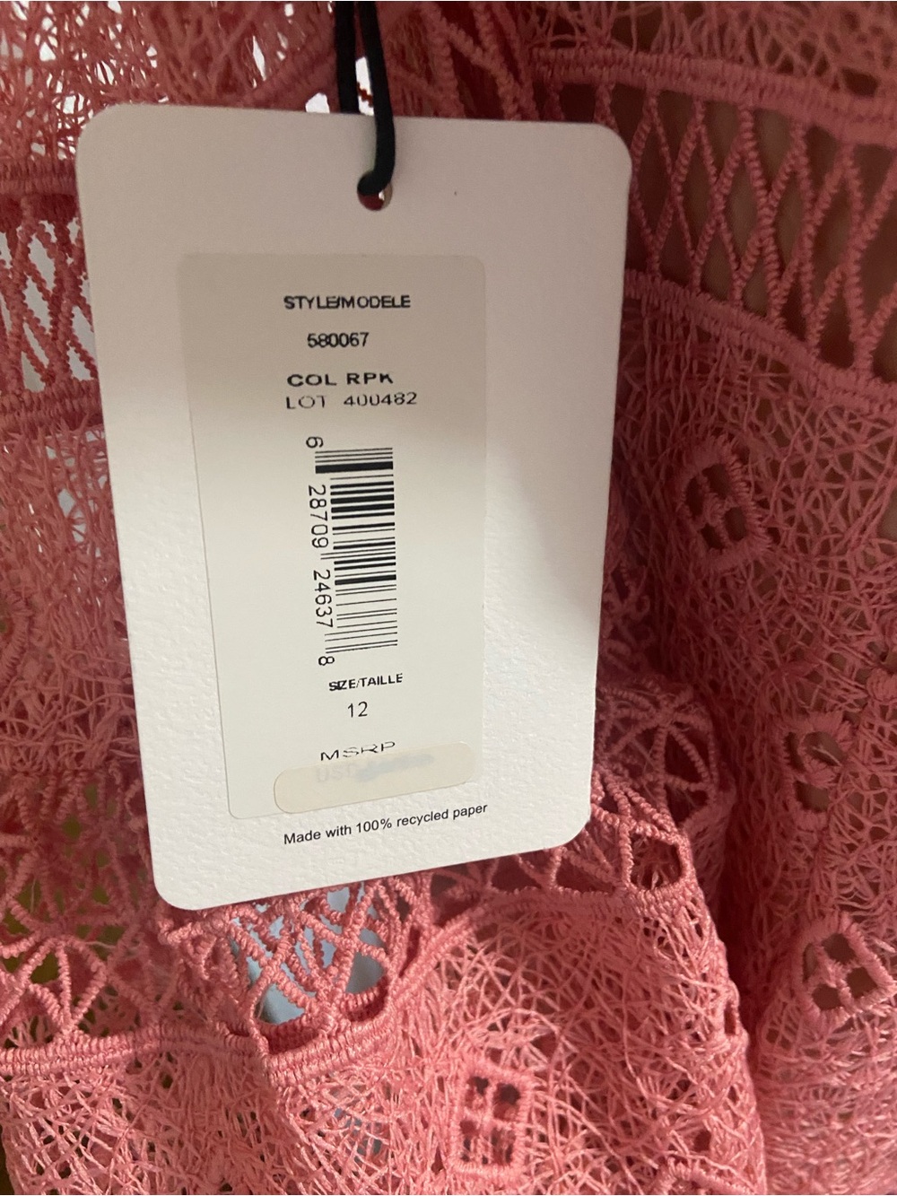 AMUR Dusty Rose Off-Shoulder Lace Midi Dress - Picture 4 of 5